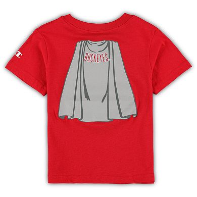 Toddler Champion Scarlet Ohio State Buckeyes Super Hero T-Shirt