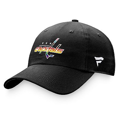 Men's Fanatics Branded Black Washington Capitals Team Logo Pride Adjustable Hat