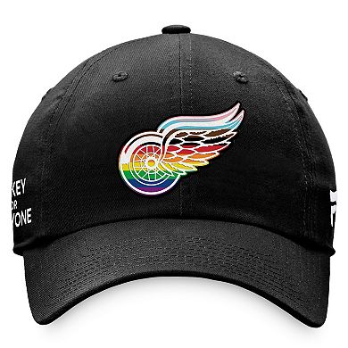 Men's Fanatics Branded Black Detroit Red Wings Team Logo Pride Adjustable Hat
