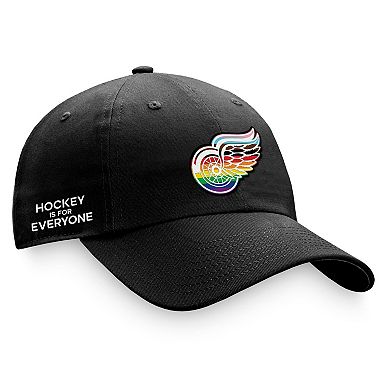 Men's Fanatics Branded Black Detroit Red Wings Team Logo Pride Adjustable Hat