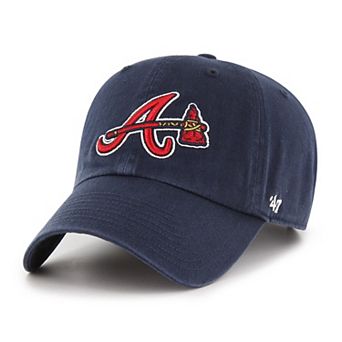 Men's '47 Navy Atlanta Braves Clean Up Adjustable Hat