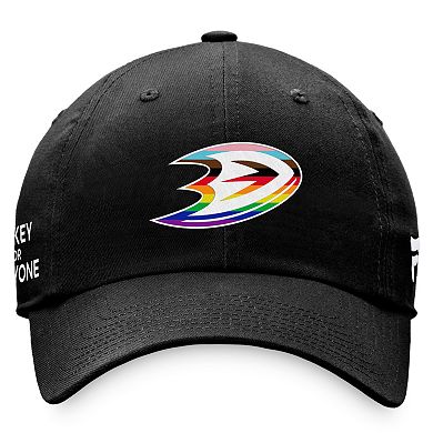 Men's Fanatics Branded Black Anaheim Ducks Team Logo Pride Adjustable Hat