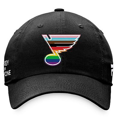 Men's Fanatics Branded Black St. Louis Blues Team Logo Pride Adjustable Hat