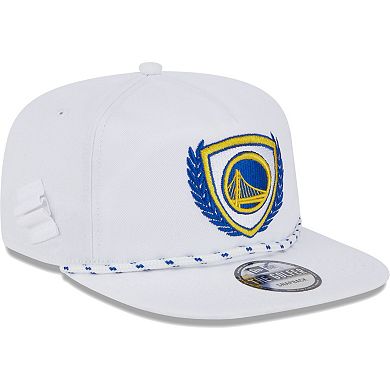 Men's New Era  White Golden State Warriors The Golfer Crest Snapback Hat