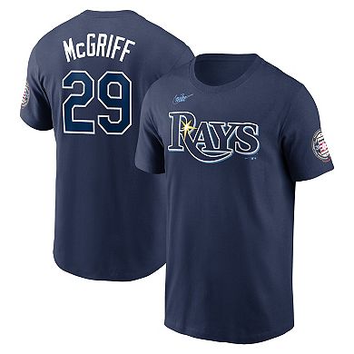 Men's Nike Fred McGriff Navy Tampa Bay Rays Name & Number Hall of Fame T-Shirt