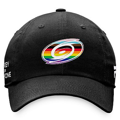 Men's Fanatics Branded Black Carolina Hurricanes Team Logo Pride Adjustable Hat