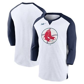 Men's Nike White/Navy Boston Red Sox Rewind 3/4-Sleeve T-Shirt