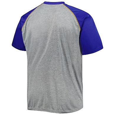Men's Heather Gray St. Louis Blues Big & Tall Logo Raglan T-Shirt