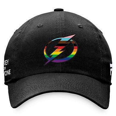 Men's Fanatics Branded Black Tampa Bay Lightning Team Logo Pride Adjustable Hat