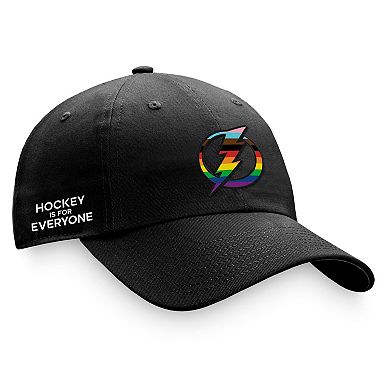 Men's Fanatics Branded Black Tampa Bay Lightning Team Logo Pride Adjustable Hat