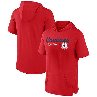 Men's Fanatics Branded Red St. Louis Cardinals Offensive Strategy Short Sleeve Pullover Hoodie