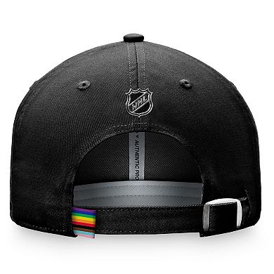 Men's Fanatics Branded Black New York Islanders Team Logo Pride Adjustable Hat