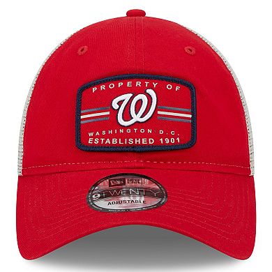 Men's New Era Red Washington Nationals Property Trucker 9TWENTY Snapback Hat