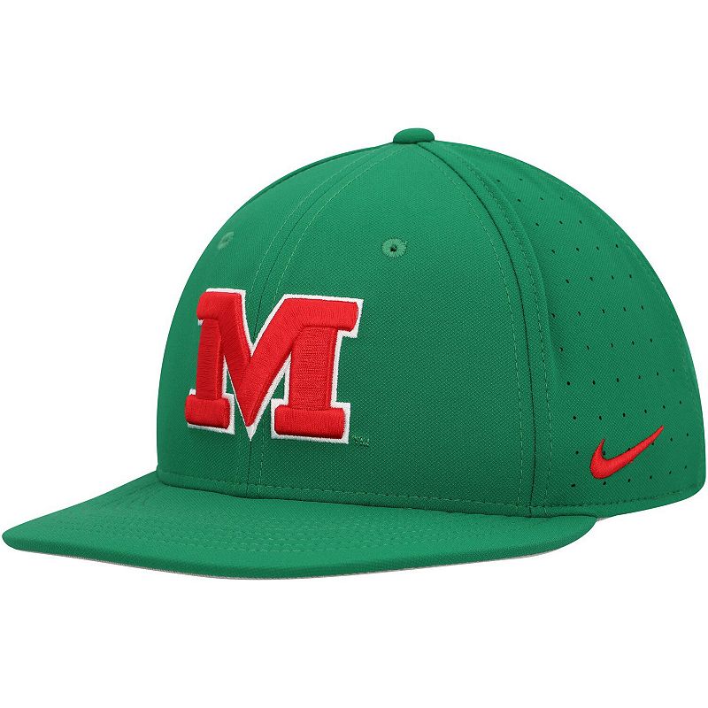 Men's Nike Green Ole Miss Rebels Aero True Baseball Performance Fitted Hat, Size: 7 3/8