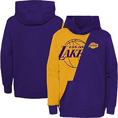 Los Angeles Lakers Jersey Shirt Boys Youth Size L Raglan Purple Black  Athletic *