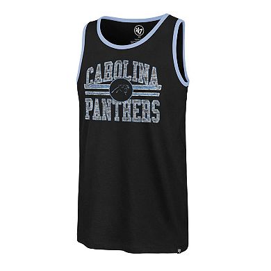 Men's '47 Black Carolina Panthers Winger Franklin Tank Top