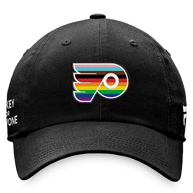 Men's Fanatics Branded Black Philadelphia Flyers Team Logo Pride Adjustable Hat