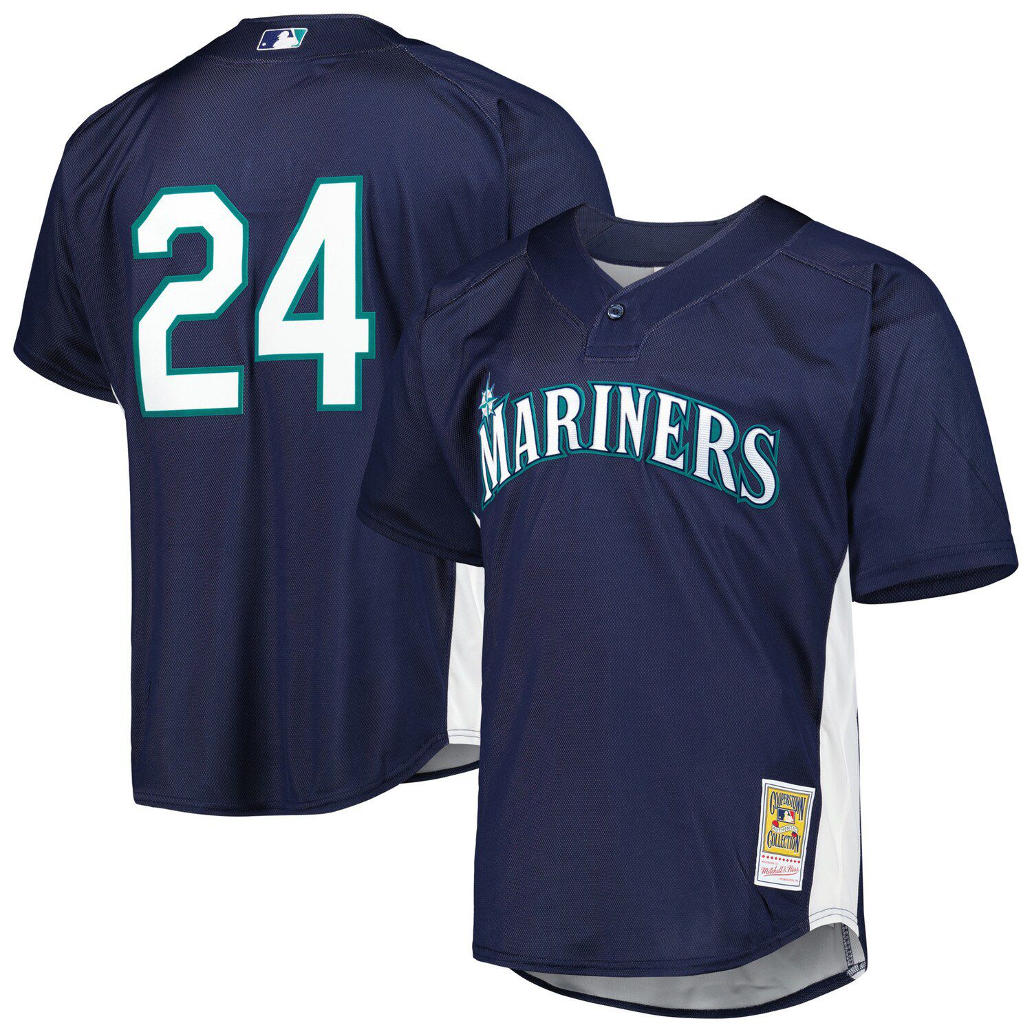 Youth Seattle Mariners Ichiro Suzuki Mitchell & Ness Navy Cooperstown  Collection Mesh Batting Practice Jersey