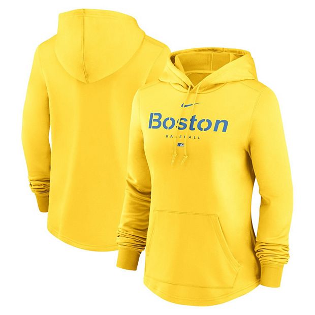 Men's Boston Red Sox Nike Gold City Connect Therma Pullover Hoodie