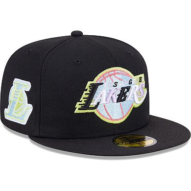 Men's New Era Black Los Angeles Lakers Color Pack 59FIFTY Fitted Hat