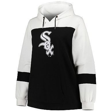 Women's Black Chicago White Sox Plus Size Colorblock Pullover Hoodie