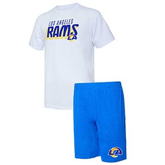 Men's Concepts Sport Royal/White Los Angeles Rams Downfield T-Shirt & Shorts Sleep Set