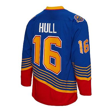 Men's Mitchell & Ness Brett Hull Blue St. Louis Blues 1995 Blue Line Player Jersey