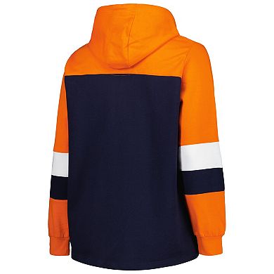 Women's Navy Houston Astros Plus Size Colorblock Pullover Hoodie