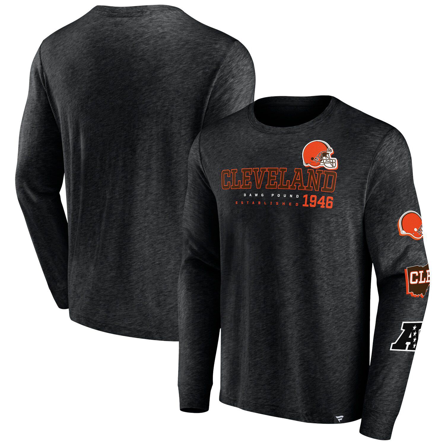 Men's Fanatics Branded Heather Charcoal Cleveland Browns Dawg Logo T-Shirt