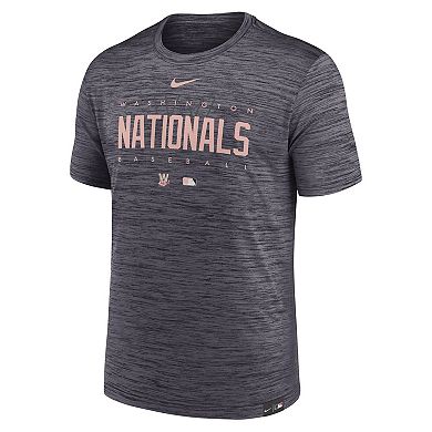 Men's Nike Charcoal Washington Nationals City Connect Velocity Practice Performance T-Shirt
