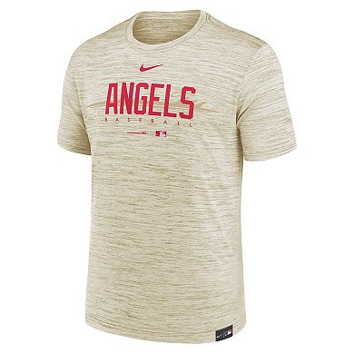 Men's Nike Cream Los Angeles Angels City Connect Velocity Practice Performance T-Shirt
