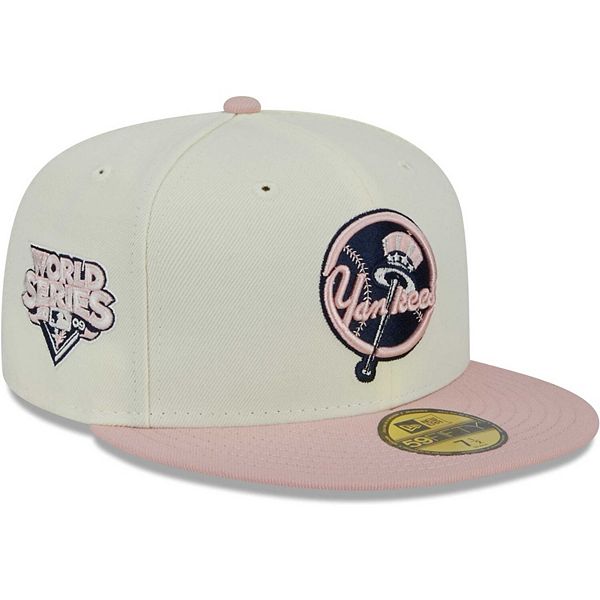 Men's New Era White/Pink York Yankees Chrome Rogue 59FIFTY Fitted Hat