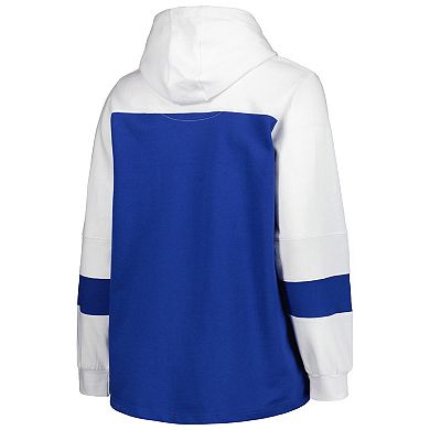 Women's Royal Los Angeles Dodgers Plus Size Colorblock Pullover Hoodie