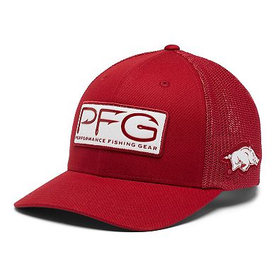 Men's Columbia Cardinal Arkansas Razorbacks PFG Hooks Flex Hat