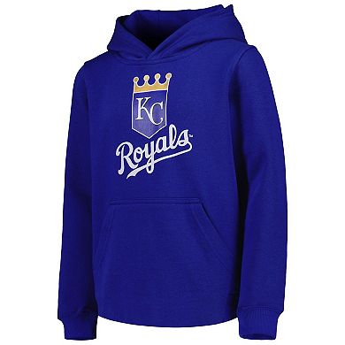 Youth Royal Kansas City Royals Team Primary Logo Pullover Hoodie