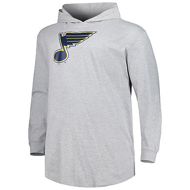 Men's Heather Gray St. Louis Blues Big & Tall Pullover Hoodie
