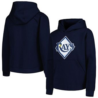 Youth Navy Tampa Bay Rays Team Primary Logo Pullover Hoodie