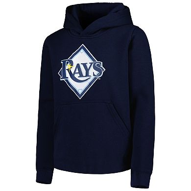Youth Navy Tampa Bay Rays Team Primary Logo Pullover Hoodie