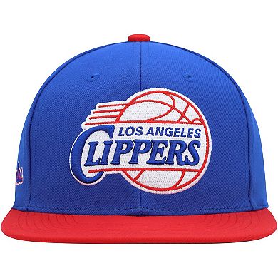 Men's Mitchell & Ness Royal/Red LA Clippers Hardwood Classics Essentials 2.0 Snapback Hat