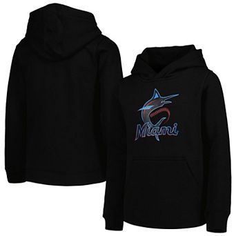Youth Black Miami Marlins Team Primary Logo Pullover Hoodie