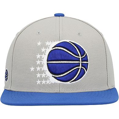 Men's Mitchell & Ness Gray/Blue Orlando Magic Hardwood Classics Essentials 2.0 Snapback Hat
