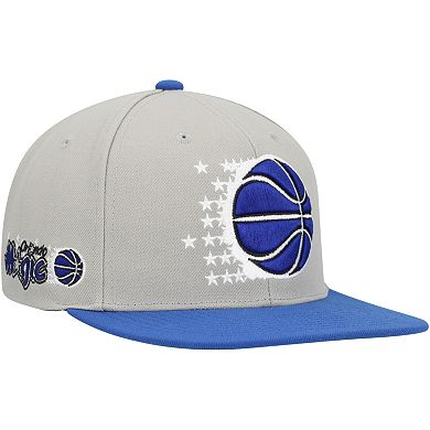 Men's Mitchell & Ness Gray/Blue Orlando Magic Hardwood Classics Essentials 2.0 Snapback Hat
