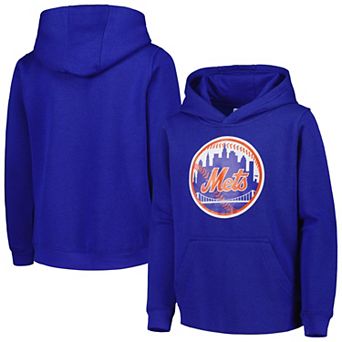 Youth Royal New York Mets Team Primary Logo Pullover Hoodie