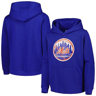 Youth Royal New York Mets Team Primary Logo Pullover Hoodie