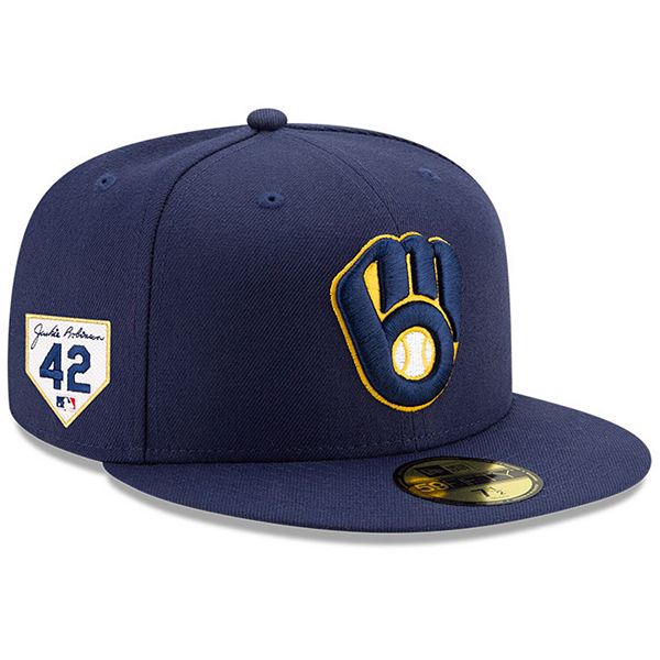 Men's New Era Gold/Navy Milwaukee Brewers 2023 Jackie Robinson Day ...