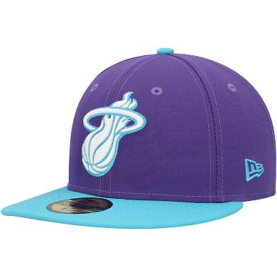 Men's New Era Purple Miami Heat Vice 59FIFTY Fitted Hat