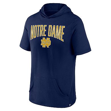 Men's Fanatics Branded Navy Notre Dame Fighting Irish Outline Lower Arch Hoodie T-Shirt