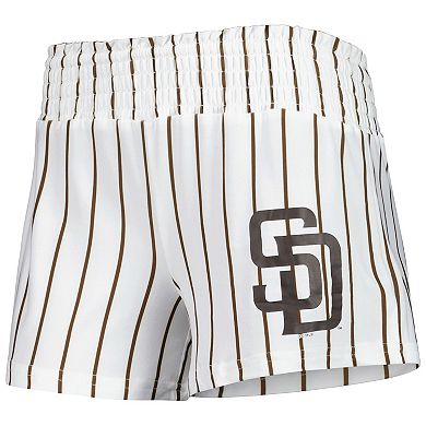 Women's Concepts Sport White San Diego Padres Reel Pinstripe Sleep Shorts