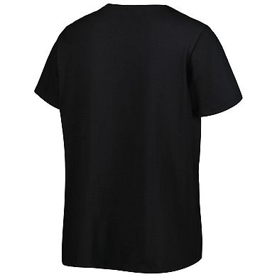 Women's Black San Francisco Giants Plus Size Wordmark V-Neck T-Shirt