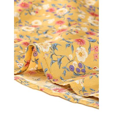 Women's Peter Pan Collar Button Front Floral Print Blouse Top